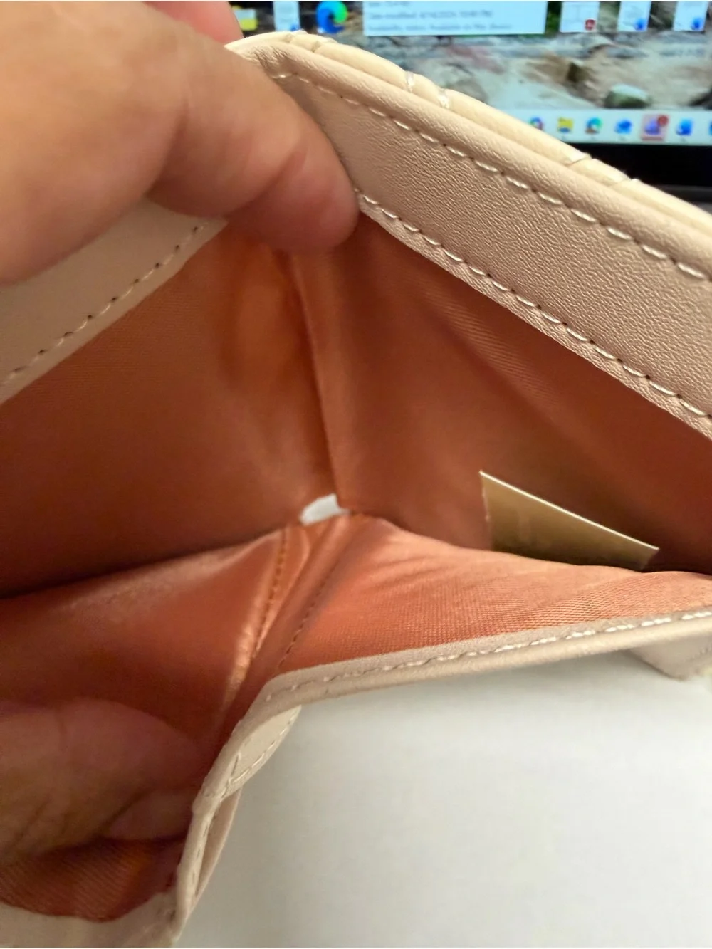 Batsyce Style Quilted Small Wallet - Cream
